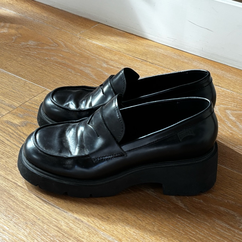 Camper Black Platform Loafers